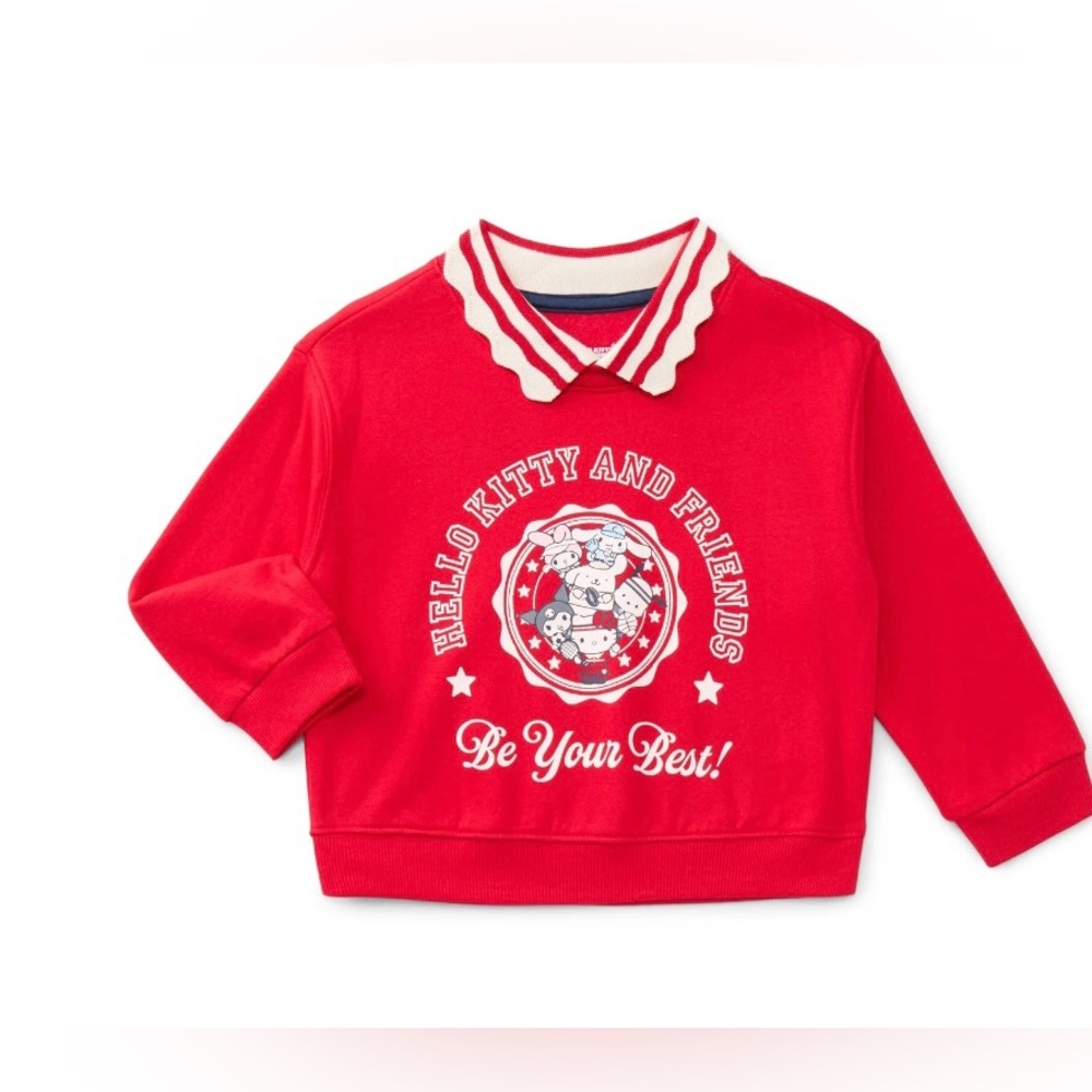 Hello Kitty & Friends Wonder Nation Toddler Sweatshirt 12M Red Collared NWT